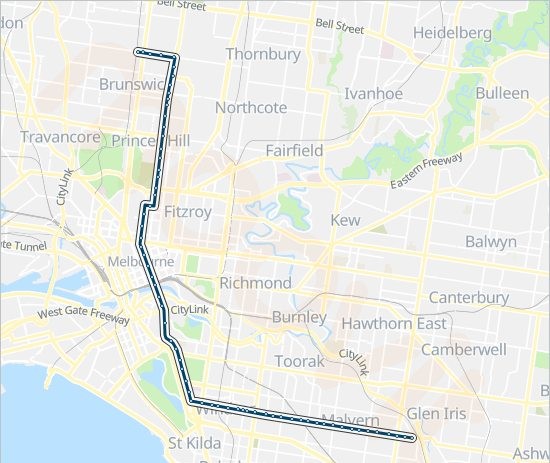 Tram Route 6 (Flinders Street Station - Glen Iris)