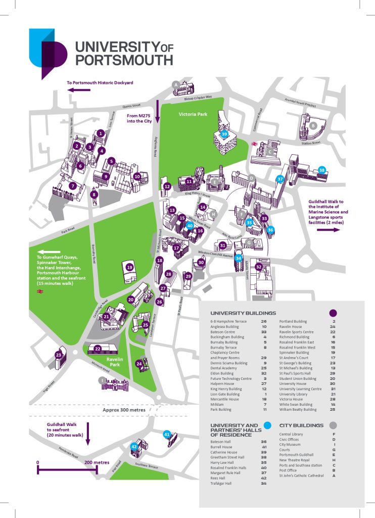 University of Portsmouth, Campus Map