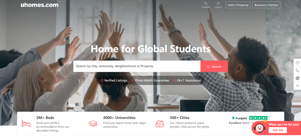 uhomes, useful website for international students to save money on student accommodation