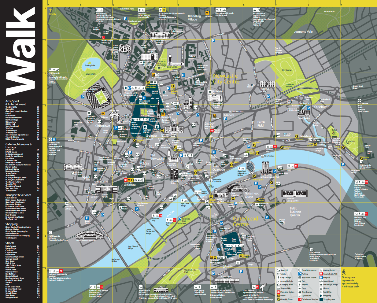 Newcastle City Centre Map