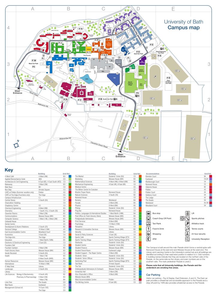 University of Bath Campus Map