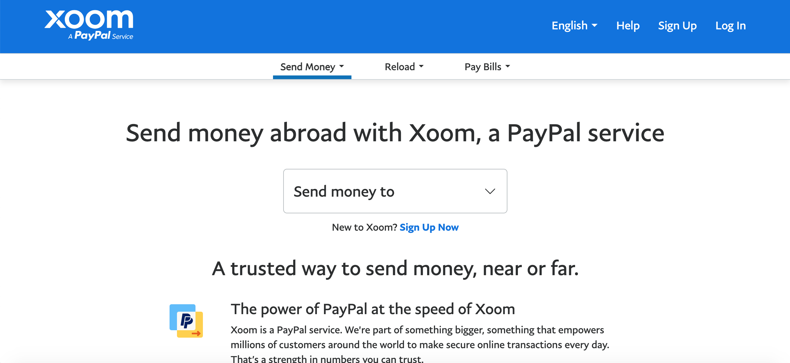 International bank transfer by Xoom