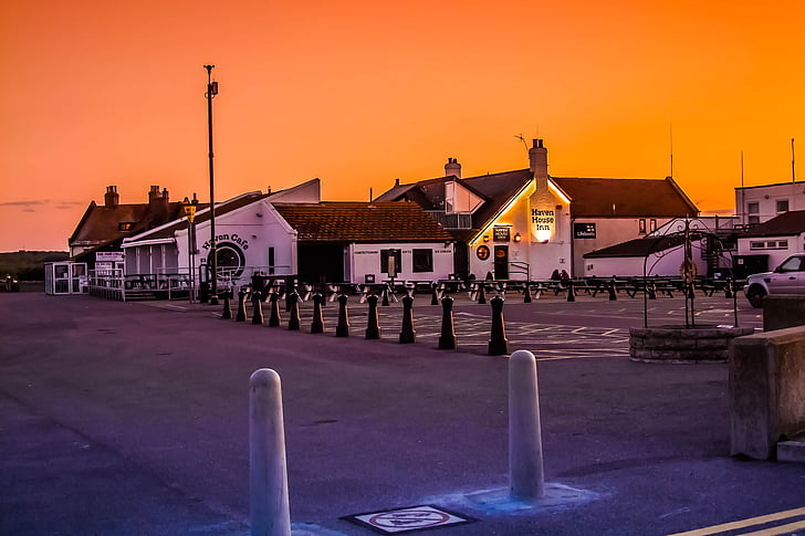 christchurch, sunset, port