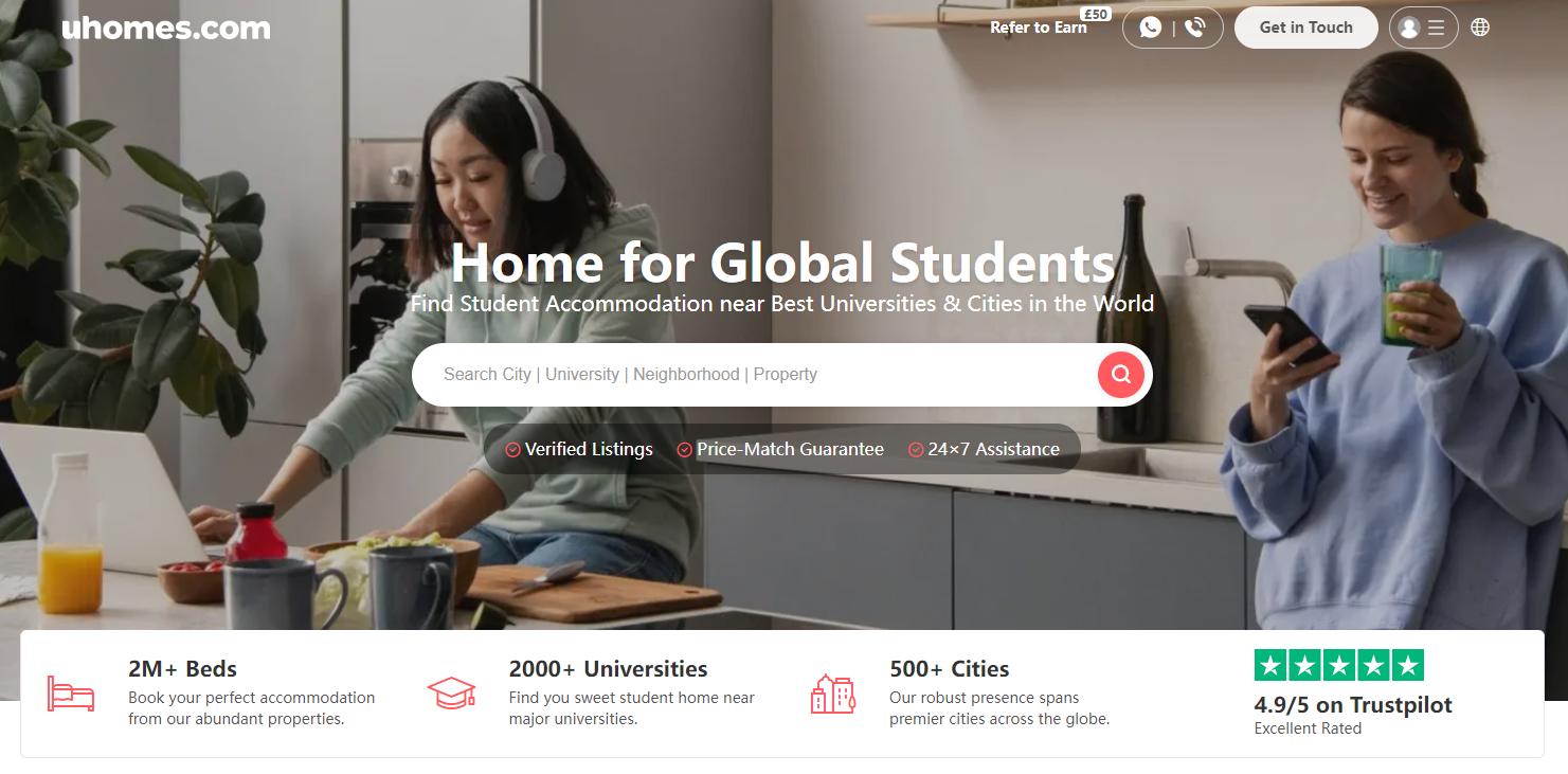 uhomes homepage