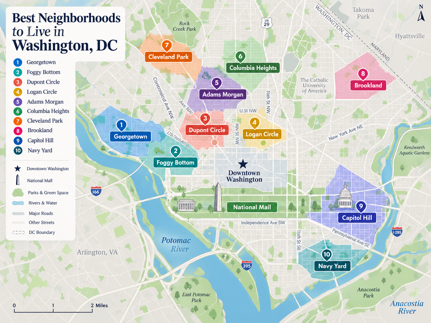 best neighborhoods to live in washington dc map