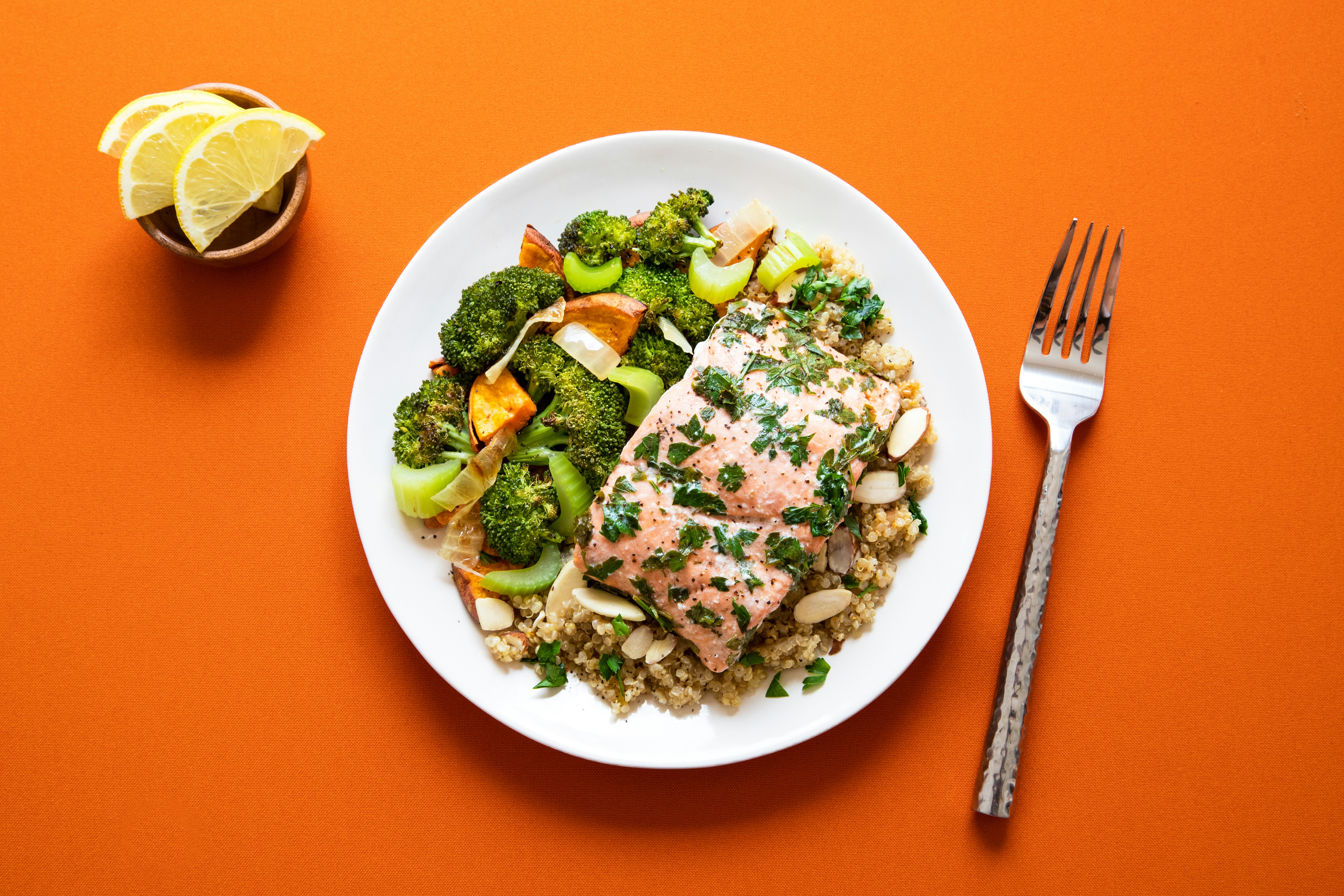 brocolli and meat on a plate