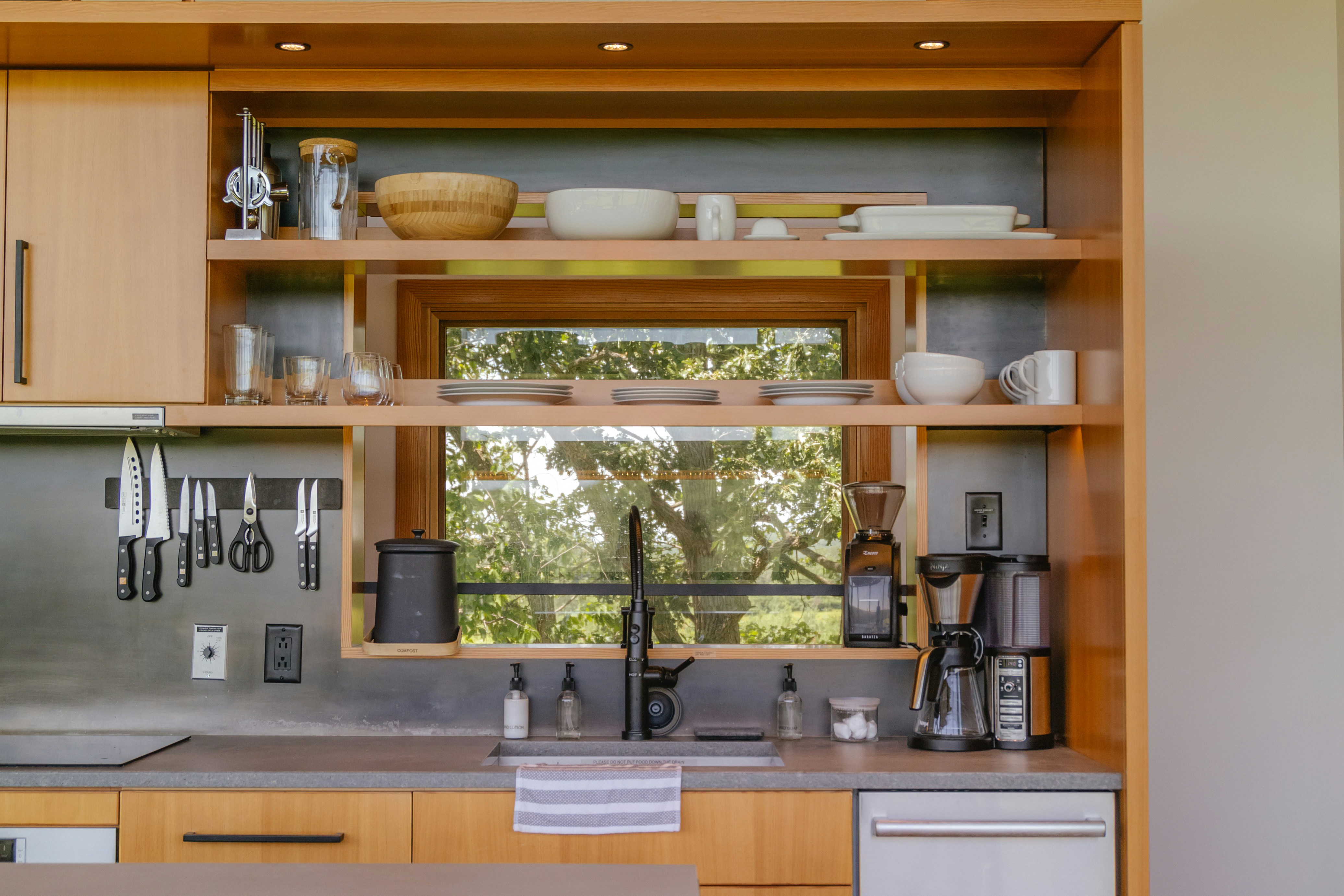 a kitchen with a sink