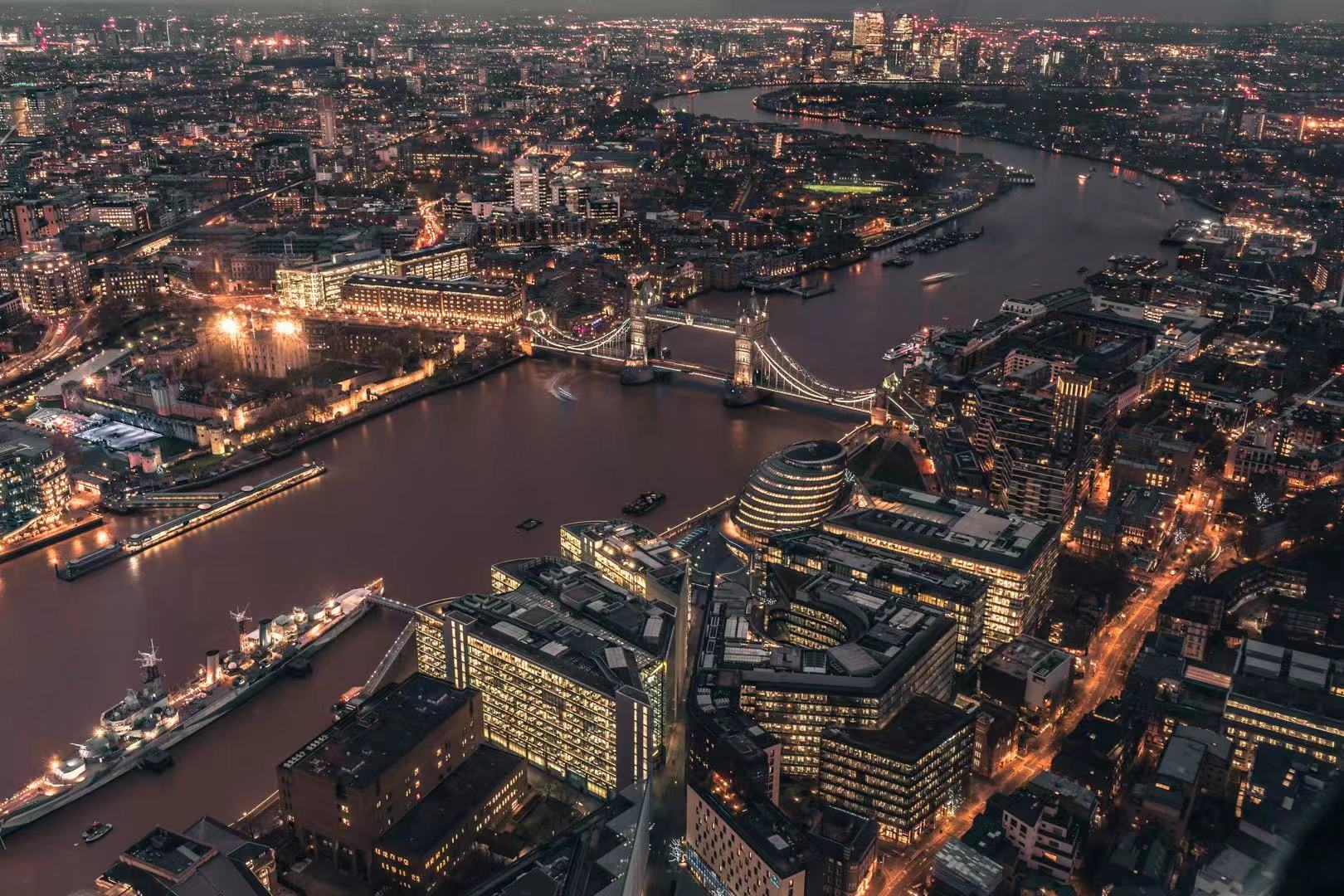 a night view of city in the uk