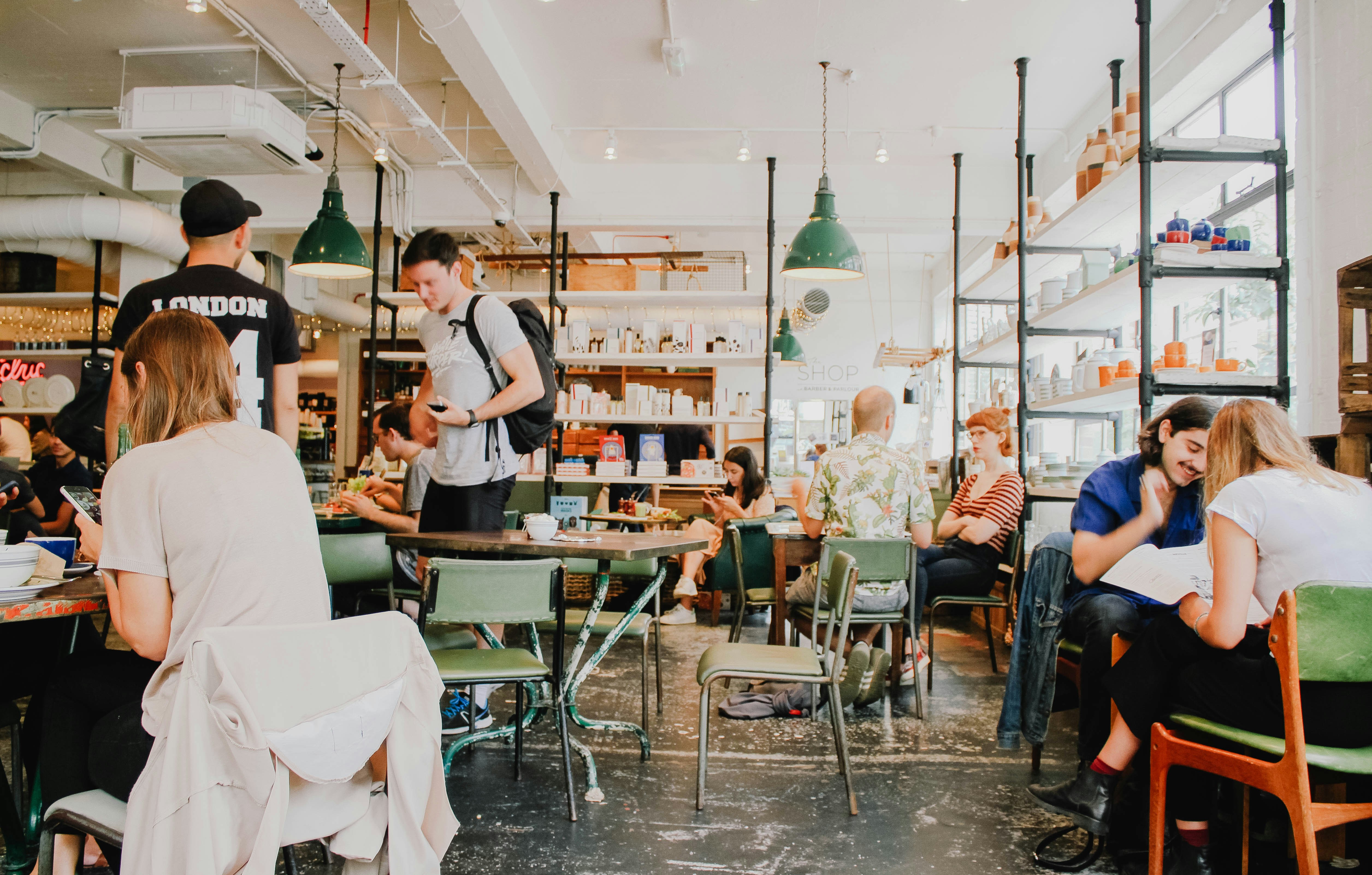 people eating inside a restaurant in South London