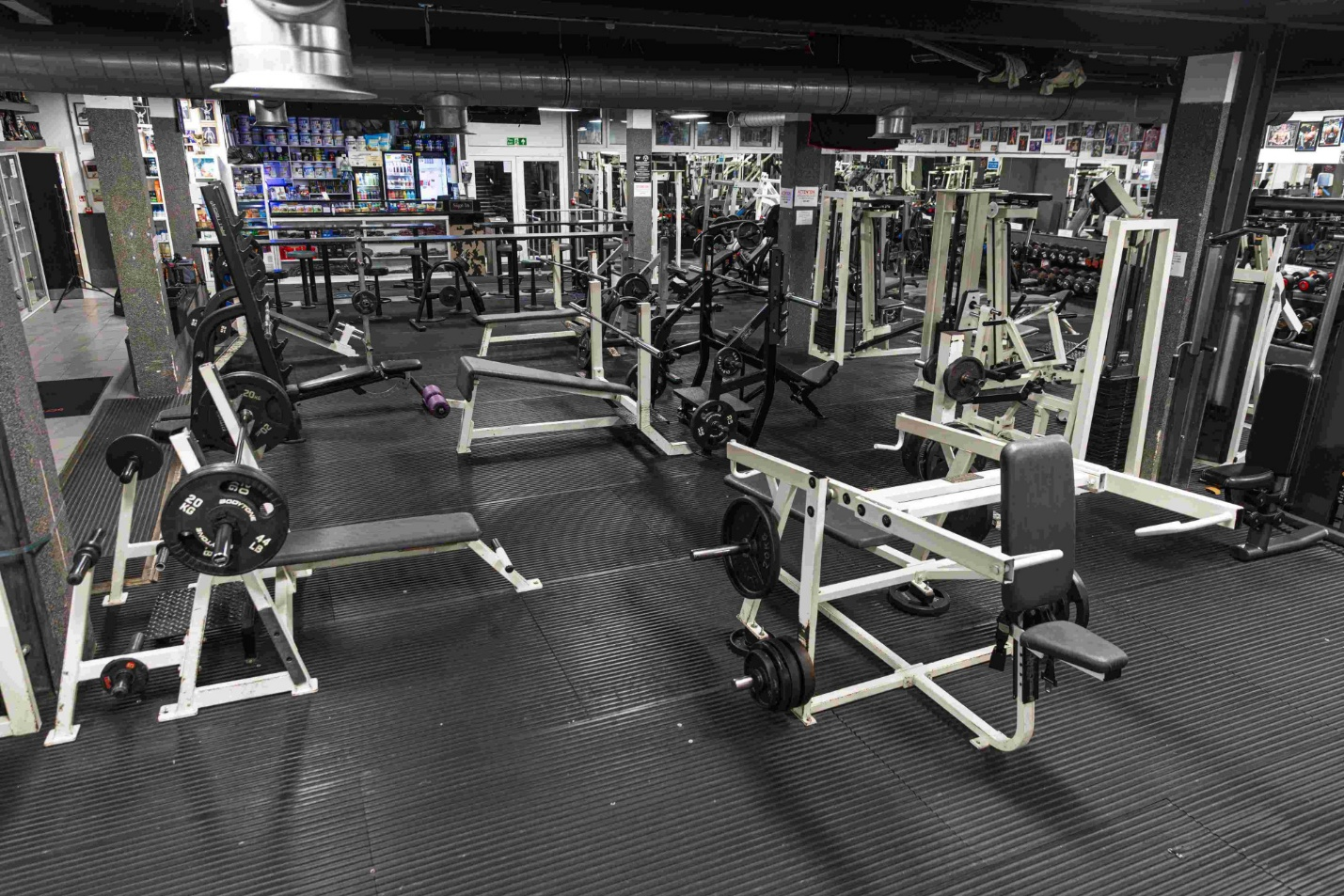 interior of a gym with many equipments