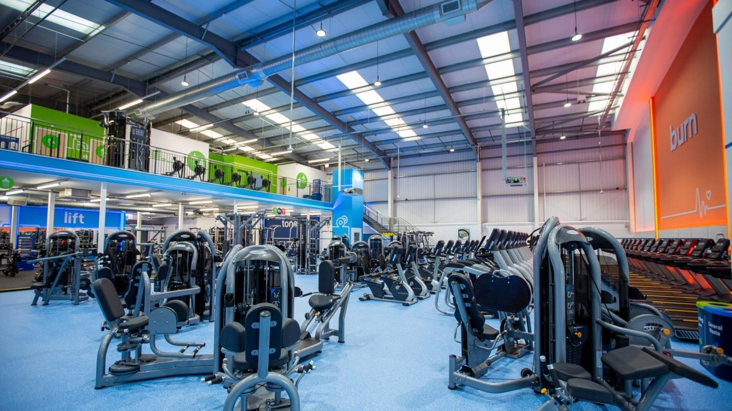 a gym with two floors