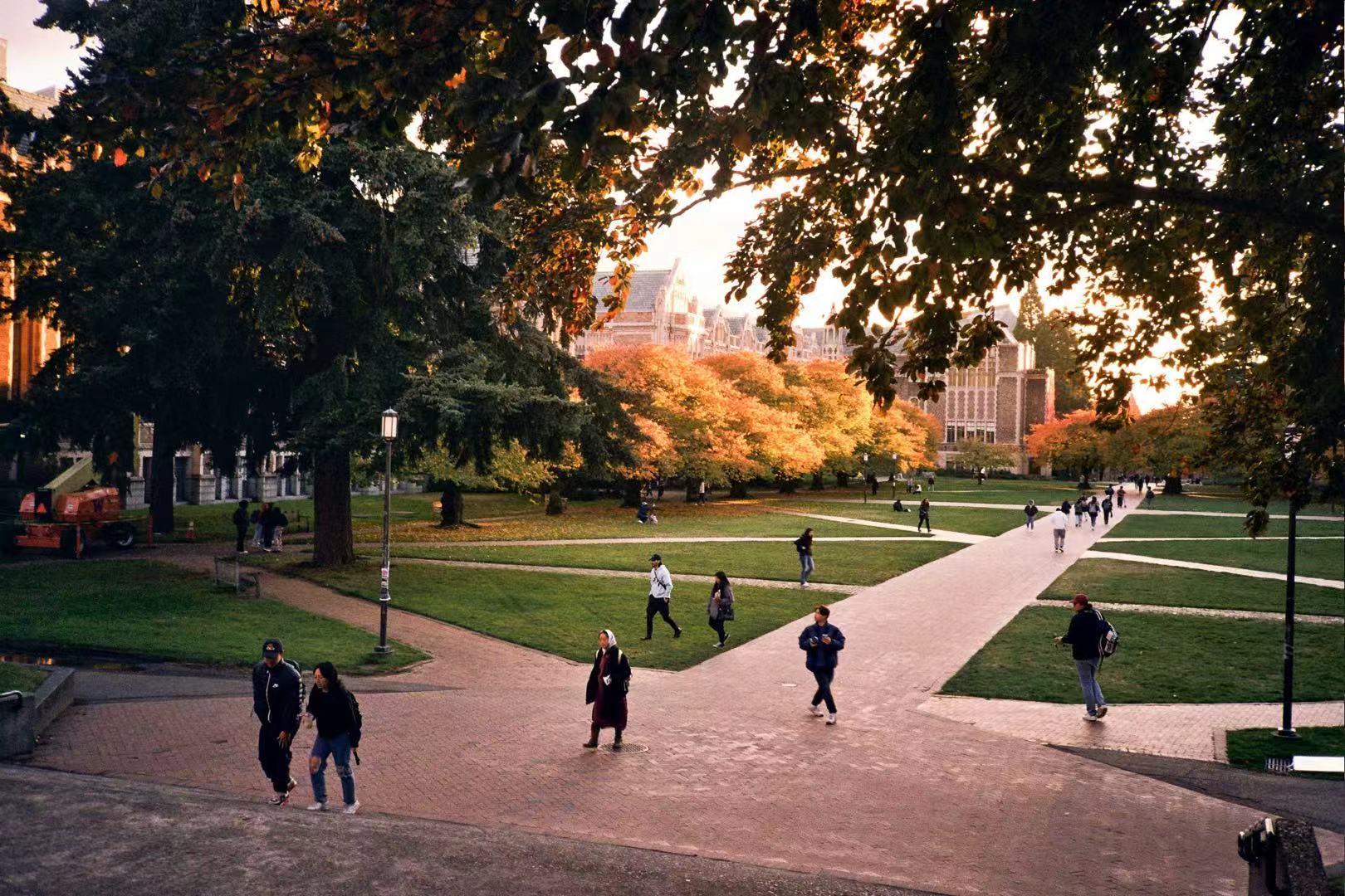 students walking on the campus