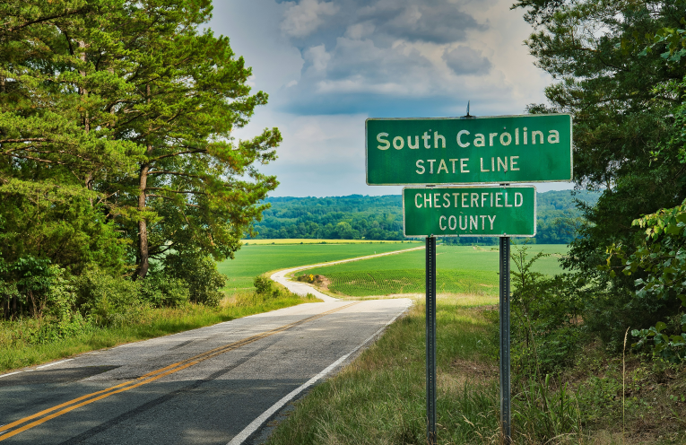south carolina state line street sign