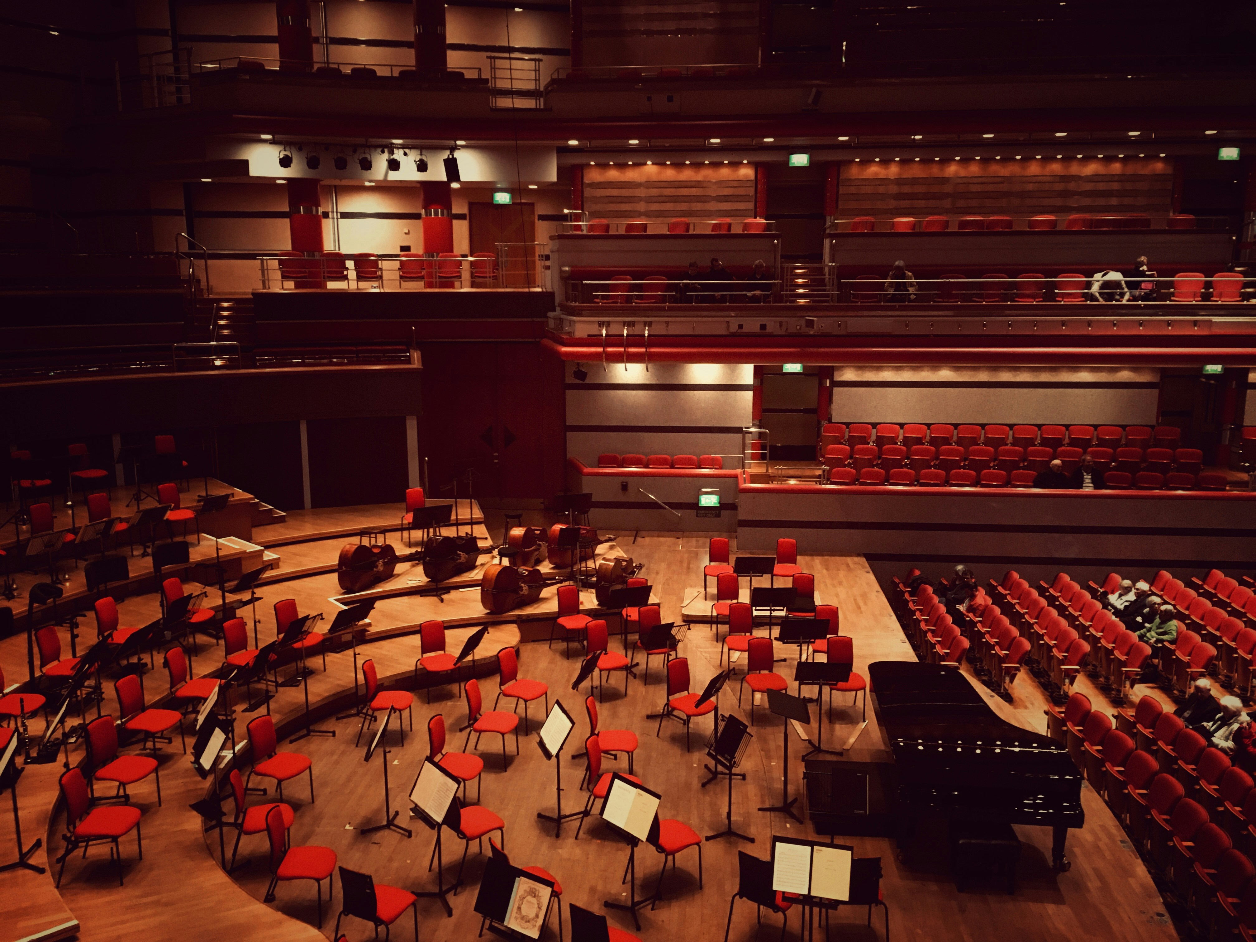 black grand piano on a stage
