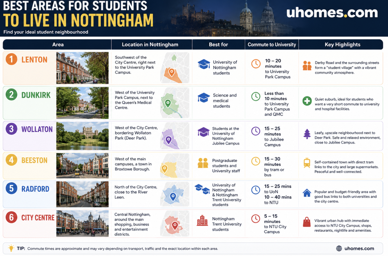 best student areas in nottingham